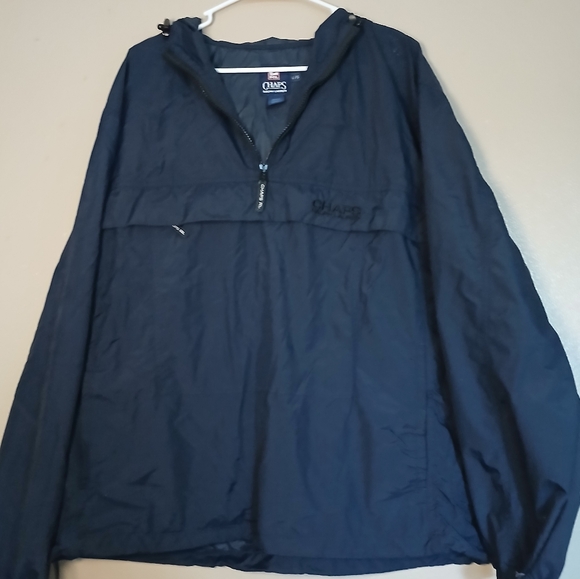 Chaps Ralph Lauren Jacket‎ Mens Large Navy Windbreaker Anorak Hooded Classic 90s - Picture 1 of 12